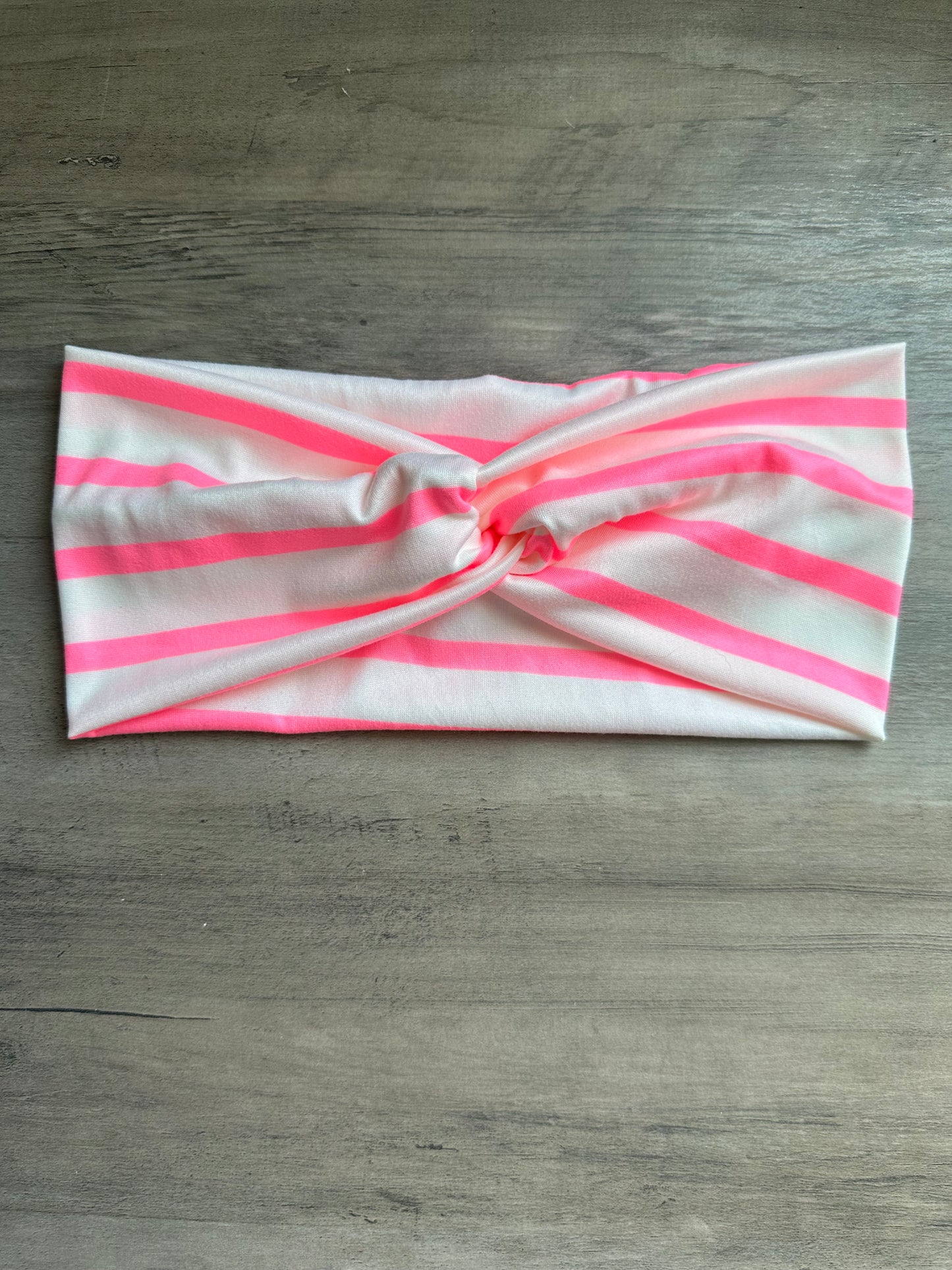 Neon Pink Stripes Headband